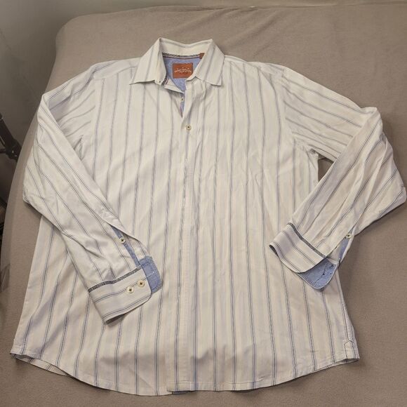 Tommy Bahama Stripes Long Sleeves Button Down Shirt Size Large - Picture 1 of 8